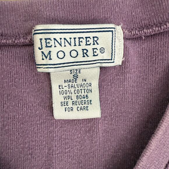 Jennifer Moore V Neck T Shirt Lavender Vintage SZ S Cotton - Picture 3 of 6